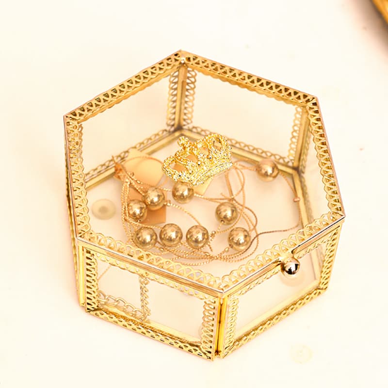 ジュエリーボックス ジュエリーボックス 六角形アクリル宝石箱
