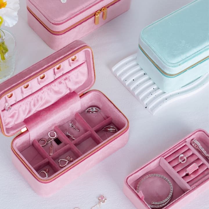ジュエリーボックス 高級ベルベット調ジュエリーケース