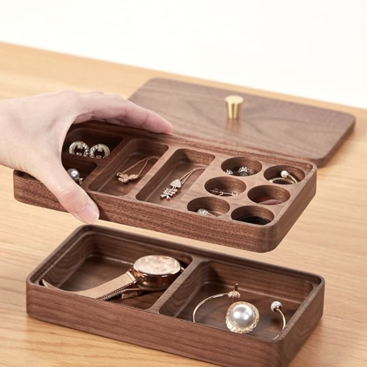 雅 二段重ね細工入りジュエリーボックス