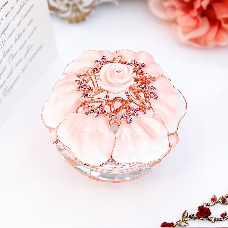 ジュエリーボックス 優美な薔薇模様のジュエリーケース
