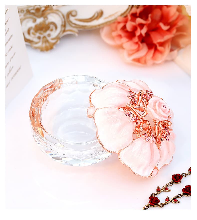 ジュエリーボックス 優美な薔薇模様のジュエリーケース