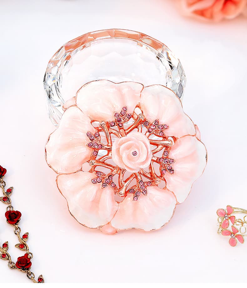 ジュエリーボックス 優美な薔薇模様のジュエリーケース